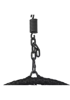 Deals 🛒 Black Resin Wicker Basket Hanging Egg Chair with Cushions - Gray by Sunnydaze Decor 🎁 -Sunnydaze Decor Shop Belk 4385