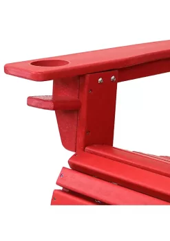 Promo 🧨 Sunnydaze All-Weather Red Outdoor Adirondack Chair with Drink Holder - Set of 2 by Sunnydaze Decor ❤️ -Sunnydaze Decor Shop Belk 4391