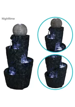 Best reviews of 😍 Hewn Spiral Tower Water Fountain with LED Lights - 32 in by Sunnydaze Decor ⌛ -Sunnydaze Decor Shop Belk 440