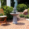 Flash Sale 😍 Pagoda Polyresin Outdoor 2-Tier Water Fountain with Lights by Sunnydaze Decor 🎉 -Sunnydaze Decor Shop Belk 4411