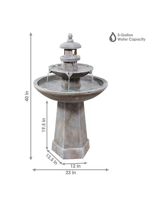 Flash Sale ๐ Pagoda Polyresin Outdoor 2-Tier Water Fountain with Lights by Sunnydaze Decor ๐ 7 Flash Sale ๐ Pagoda Polyresin Outdoor 2-Tier Water Fountain with Lights by Sunnydaze Decor ๐ - Image 5
