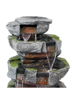 Best reviews of 🌟 Large Rock Quarry Waterfall Fountain with LED Lights - 31 in by Sunnydaze Decor 🛒 -Sunnydaze Decor Shop Belk 4443