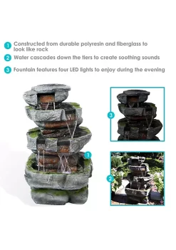 Best reviews of 🌟 Large Rock Quarry Waterfall Fountain with LED Lights - 31 in by Sunnydaze Decor 🛒 -Sunnydaze Decor Shop Belk 4444