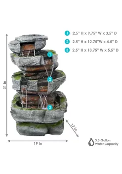 Best reviews of 🌟 Large Rock Quarry Waterfall Fountain with LED Lights - 31 in by Sunnydaze Decor 🛒 -Sunnydaze Decor Shop Belk 4445