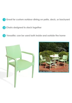 Buy ✔️ Landon Plastic Patio Dining Armchair - Light Green - Set of 4 by Sunnydaze Decor 👏 -Sunnydaze Decor Shop Belk 4450