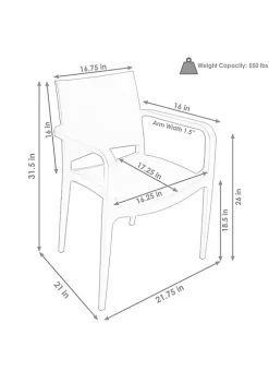 Buy ✔️ Landon Plastic Patio Dining Armchair - Light Green - Set of 4 by Sunnydaze Decor 👏 -Sunnydaze Decor Shop Belk 4451