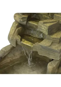 Best reviews of 🤩 Fiberglass Electric Outdoor Stone Waterfall Fountain - 37 in by Sunnydaze Decor 🔔 -Sunnydaze Decor Shop Belk 4455