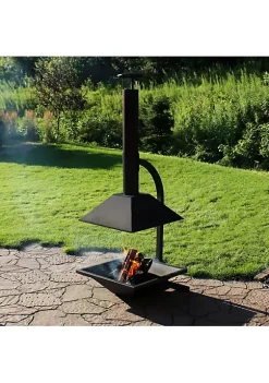 Discount 🔔 80 in Steel Wood Burning Open Access Chiminea Fire Pit - Modern by Sunnydaze Decor 😉 -Sunnydaze Decor Shop Belk 4463