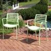 Best reviews of 🎁 Astana Plastic Slat-Back Patio Armchair - Light Green - Set of 4 by Sunnydaze Decor ✨ -Sunnydaze Decor Shop Belk 4470