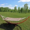 Buy ⌛ 2-Person Quilted Hammock with Curved Wooden Stand - Sandy Beach by Sunnydaze Decor 👍 -Sunnydaze Decor Shop Belk 4502