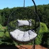 Top 10 💯 Black Resin Wicker Round Hanging Egg Chair with Cushions - Gray by Sunnydaze Decor 👏 -Sunnydaze Decor Shop Belk 4507