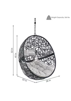 Top 10 💯 Black Resin Wicker Round Hanging Egg Chair with Cushions - Gray by Sunnydaze Decor 👏 -Sunnydaze Decor Shop Belk 4510
