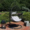 Wholesale 🎉 Black Resin Wicker Hanging Egg Chair with Cushions - Gray by Sunnydaze Decor 🌟 -Sunnydaze Decor Shop Belk 4523