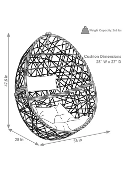 Wholesale 🎉 Black Resin Wicker Hanging Egg Chair with Cushions - Gray by Sunnydaze Decor 🌟 -Sunnydaze Decor Shop Belk 4527