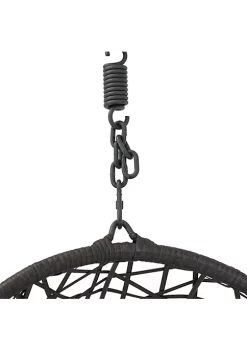 Budget 🌟 Black Resin Wicker Hanging Egg Chair with Cushions - Beige by Sunnydaze Decor 🤩 -Sunnydaze Decor Shop Belk 4531