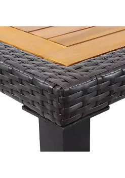 Best Sale ❤️ Julian Acacia Wood and Resin Rattan 3-Piece Patio Dining Set by Sunnydaze Decor 🎉 -Sunnydaze Decor Shop Belk 4548