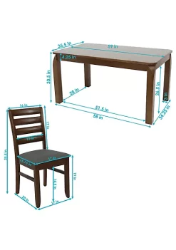 Promo 💯 Dorian 7-Piece Wooden Dining Table and Chairs Set - Dark Walnut by Sunnydaze Decor 💯 -Sunnydaze Decor Shop Belk 456