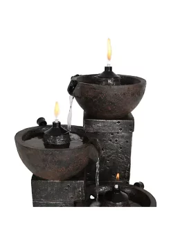 Best deal 🛒 3-Tier Polyresin Burning Bowls Fire and Water Fountain - 34 in by Sunnydaze Decor 👍 -Sunnydaze Decor Shop Belk 4570