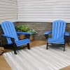 Outlet 💯 Sunnydaze All-Weather Blue/Black Adirondack Chair with Drink Holder - Set of 2 by Sunnydaze Decor 🛒 -Sunnydaze Decor Shop Belk 4574