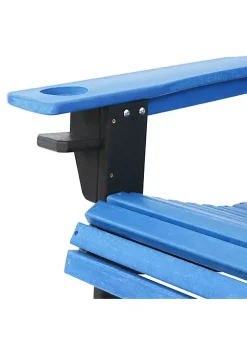 Outlet 💯 Sunnydaze All-Weather Blue/Black Adirondack Chair with Drink Holder - Set of 2 by Sunnydaze Decor 🛒 -Sunnydaze Decor Shop Belk 4576
