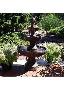 Wholesale 🌟 Flower Blossom Resin Outdoor 3-Tier Fountain - Brown by Sunnydaze Decor 🎁 -Sunnydaze Decor Shop Belk 4590