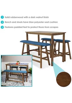 Wholesale 🧨 Arnold 4-Piece Wooden Counter-Height Dining Set - Weathered Oak by Sunnydaze Decor 🛒 -Sunnydaze Decor Shop Belk 4599