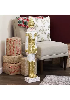 Budget ✨ Roland the Honorable Gold Nutcracker Statue with LEDs by Sunnydaze Decor 🧨 -Sunnydaze Decor Shop Belk 461
