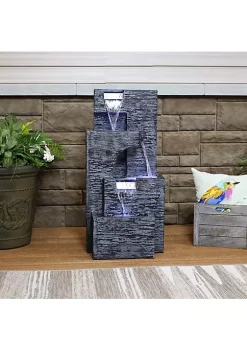 Budget ✨ Cascading Tower Contemporary Fountain with LED Lights - 32 in by Sunnydaze Decor ❤️ -Sunnydaze Decor Shop Belk 4612