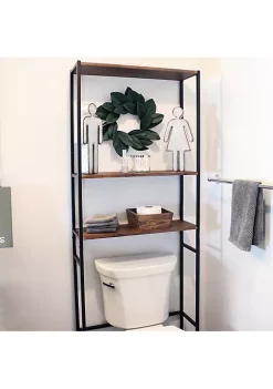 Buy 💯 3-Tier Over-the-Toilet Bathroom Storage Shelf - 71-Inch - Teak by Sunnydaze Decor ❤️