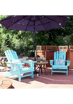 Brand new โจ Sunnydaze All-Weather Turquoise Outdoor Adirondack Chair with Drink Holder - Set of 2 by Sunnydaze Decor ๐