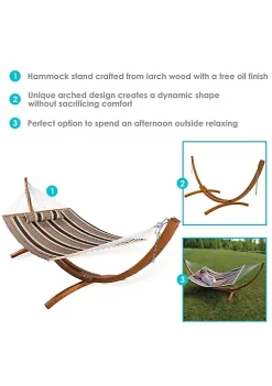 Wholesale 😍 2-Person Quilted Hammock with Curved Wooden Stand - Sandy Beach by Sunnydaze Decor 💯 10 Wholesale 😍 2-Person Quilted Hammock with Curved Wooden Stand - Sandy Beach by Sunnydaze Decor 💯 -Sunnydaze Decor Shop Belk 4644