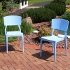 Promo 🎁 Elmott Plastic Patio Dining Chair - Light Blue - Set of 4 by Sunnydaze Decor 🔔 -Sunnydaze Decor Shop Belk 4651