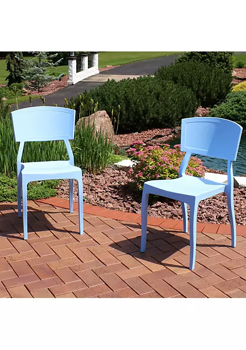 Promo ๐ Elmott Plastic Patio Dining Chair - Light Blue - Set of 4 by Sunnydaze Decor ๐ 3 Promo ๐ Elmott Plastic Patio Dining Chair - Light Blue - Set of 4 by Sunnydaze Decor ๐