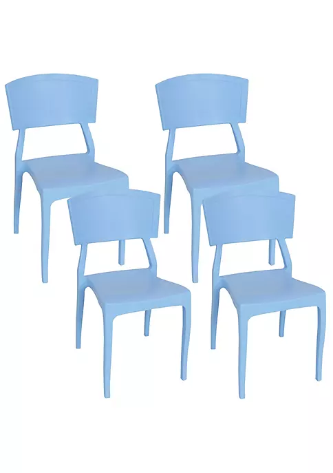 Promo ๐ Elmott Plastic Patio Dining Chair - Light Blue - Set of 4 by Sunnydaze Decor ๐ 4 Promo ๐ Elmott Plastic Patio Dining Chair - Light Blue - Set of 4 by Sunnydaze Decor ๐ - Image 2