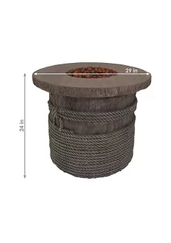 Coupon 😉 29 in Faux Rope Barrel Propane Gas Fire Pit Table with Lava Rocks by Sunnydaze Decor 🤩 -Sunnydaze Decor Shop Belk 4661