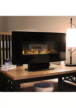 Outlet ✨ 35.75 in Curved Face Wall Mount or Freestanding Electric Fireplace by Sunnydaze Decor 💯