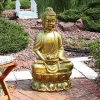 Brand new 🎉 Relaxed Buddha Outdoor Water Fountain with LED Lights - 36 in by Sunnydaze Decor 🥰 -Sunnydaze Decor Shop Belk 4674