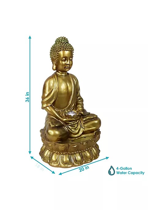 Brand new ๐ Relaxed Buddha Outdoor Water Fountain with LED Lights - 36 in by Sunnydaze Decor ๐ฅฐ 7 Brand new ๐ Relaxed Buddha Outdoor Water Fountain with LED Lights - 36 in by Sunnydaze Decor ๐ฅฐ - Image 5