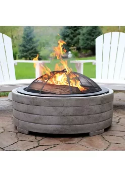 Cheapest 👍 35 in Faux Stone Fire Pit with Handles and Spark Screen by Sunnydaze Decor 😍 -Sunnydaze Decor Shop Belk 4707
