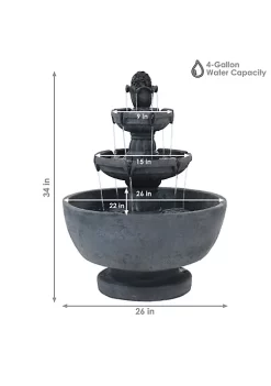 Flash Sale 🥰 Budding Fruition Polyresin Outdoor 3-Tier Water Fountain by Sunnydaze Decor ⭐ -Sunnydaze Decor Shop Belk 4724