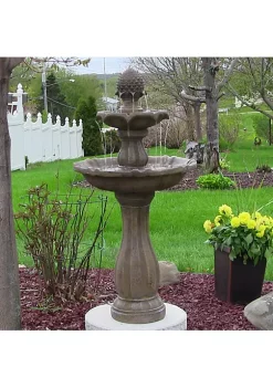 Flash Sale 🎉 Pineapple Outdoor 2-Tier Solar Fountain with Battery - Earth by Sunnydaze Decor ⌛ -Sunnydaze Decor Shop Belk 4748