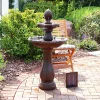 Best Sale 😀 Pineapple Outdoor 2-Tier Solar Fountain with Battery - Rust by Sunnydaze Decor 🧨 -Sunnydaze Decor Shop Belk 4749