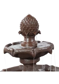 Best Sale 😀 Pineapple Outdoor 2-Tier Solar Fountain with Battery - Rust by Sunnydaze Decor 🧨 -Sunnydaze Decor Shop Belk 4751