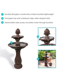 Best Sale 😀 Pineapple Outdoor 2-Tier Solar Fountain with Battery - Rust by Sunnydaze Decor 🧨 -Sunnydaze Decor Shop Belk 4752