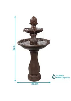 Best Sale 😀 Pineapple Outdoor 2-Tier Solar Fountain with Battery - Rust by Sunnydaze Decor 🧨 -Sunnydaze Decor Shop Belk 4753