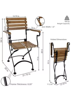 Best Sale ❤️ Essential Chestnut Folding Bistro Dining Armchair - Set of 2 by Sunnydaze Decor 🔥 -Sunnydaze Decor Shop Belk 4759