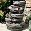 Best deal 😍 Lighted Cobblestone Waterfall Fountain with LED Lights - 31 in by Sunnydaze Decor 🌟