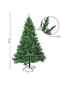 Outlet 👏 Sunnydaze Pre-Lit Artificial Tannenbaum 🎅 Christmas Tree - Green - 7-Foot by Sunnydaze Decor 🔥 -Sunnydaze Decor Shop Belk 477