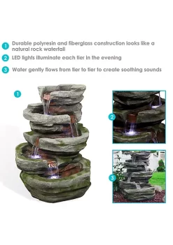 Best deal 😍 Lighted Cobblestone Waterfall Fountain with LED Lights - 31 in by Sunnydaze Decor 🌟 -Sunnydaze Decor Shop Belk 4770