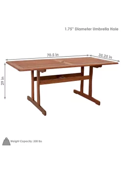 Best Pirce ✔️ 6 ft Meranti Wood Rectangular Patio Dining Table by Sunnydaze Decor ✔️ -Sunnydaze Decor Shop Belk 4776